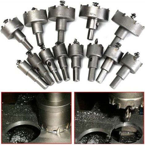 13-piece hole saw set, hole saw bits, 16mm–53mm stainless steel, TCT tungsten carbide hole saws, metal drill bits, hardware tools, carbide cutters (1/4)