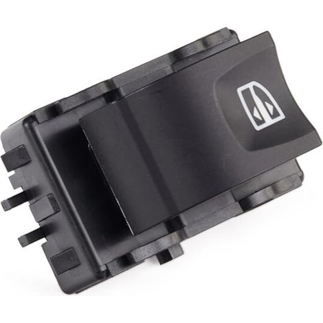 Bouton Lève-vitre Arrière - 1 Pièce - Plastique Robuste - Commande 4 Broches - Renault Clio Megane Scenic - Noir Standard (1/5)