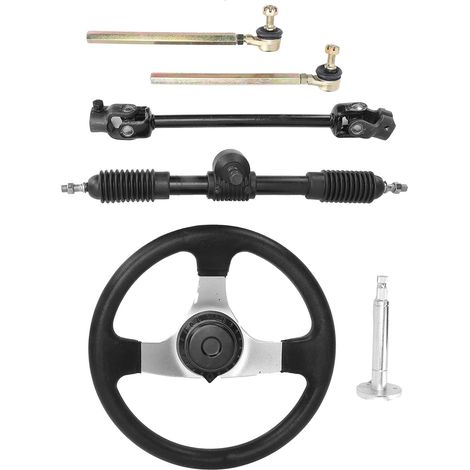 Kit de Direction Kart en Acier – Volant Métallique avec Accessoires Plastiques pour Moteurs 150cc-250cc – Compatible Chariot Go-Kart (1/2)