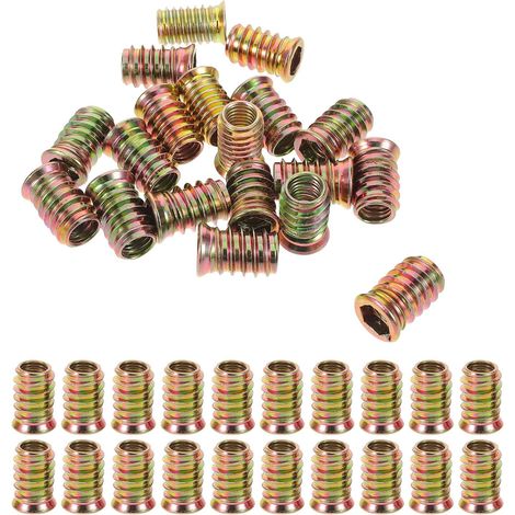 Écrous filetés M10x25 pour meubles, 50 pièces, inserts de vis bois (1/5)