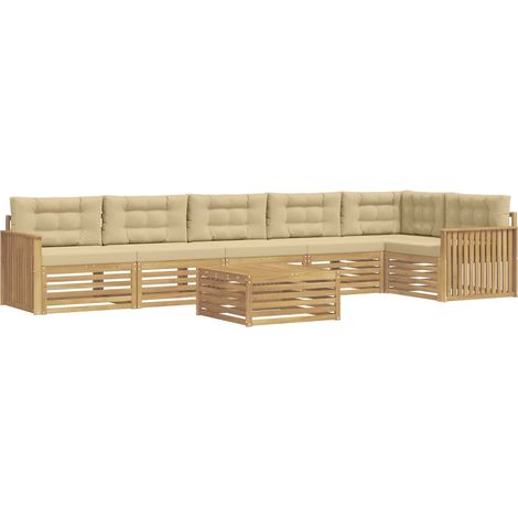 Outdoor Sofa Set 7 pcs White and Beige 79 x 79 x 37 cm vidaXL (1/5)