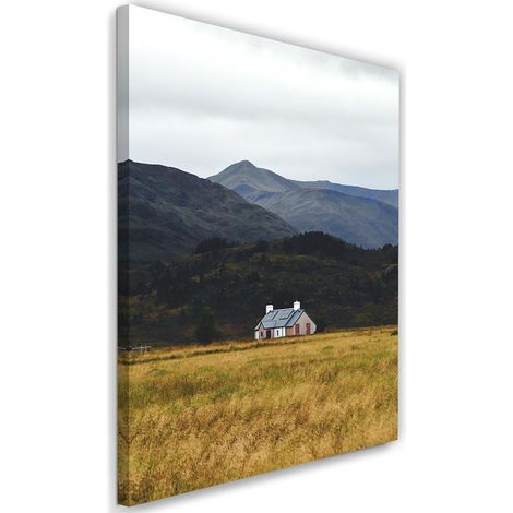 Tableau sur toile Montagne Maison Paysage Nature 60x90 (1/5)