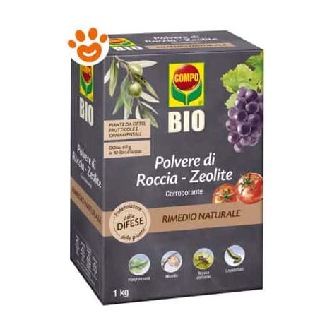 PROTETTIVO BIO PER PIANTE ZEOLITE POLVERE DI ROCCIA 1KG COMPO