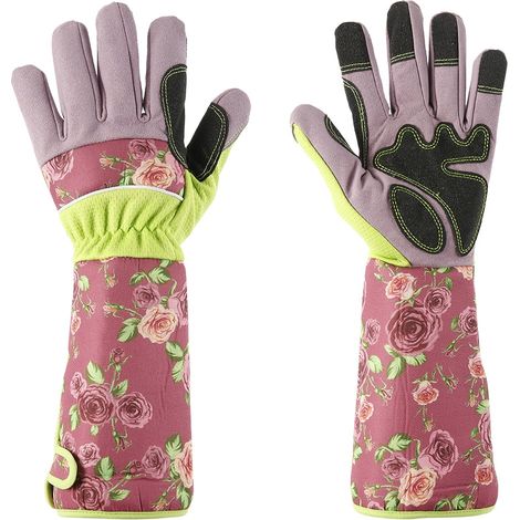 Gants De Jardinage - Protection Jusqu'au Coude - Cuir Pu Et Tissu Oxford - Pour Taille De Roses Et Plantes Épineuses - 1 Paire (1/5)