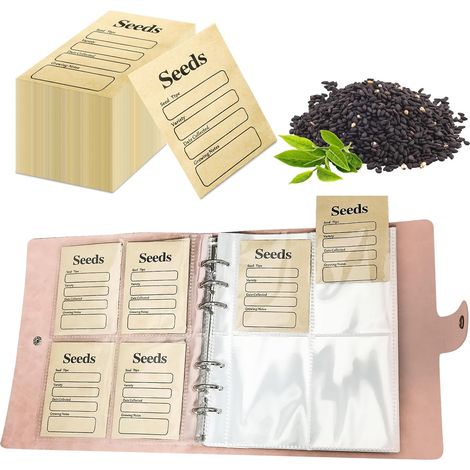 101 pièces Seed Storage Organizers organisateurs de stockage de graines, enveloppes de graines refermables et auto-scellantes, boîte de rangement de paquets de graines (1/5)