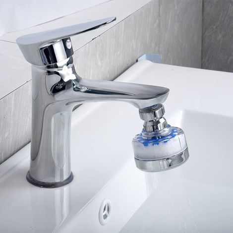 2-teiliges Spülbeckenfilter-Armaturenset, 360° drehbarer Wasserfilter für Küchenarmaturen, geeignet für Badezimmer und Küchen.