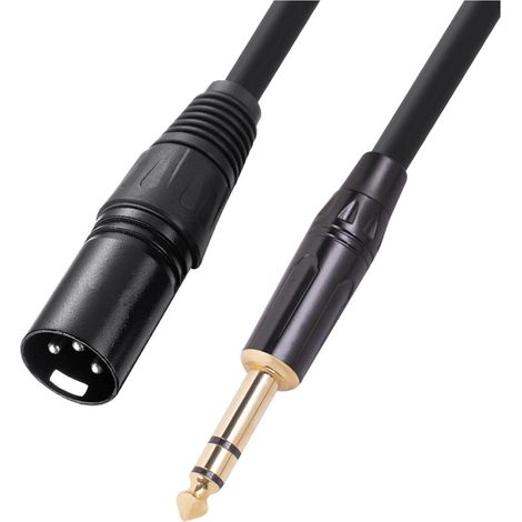Stereo-Mikrofonkabel, XLR-Stecker auf XLR-Stecker, 6,35 mm (1/4 Zoll) – Symmetrisches Lautsprecher-Mikrofonkabel, XLR-Stecker auf XLR-Stecker, 1 Meter