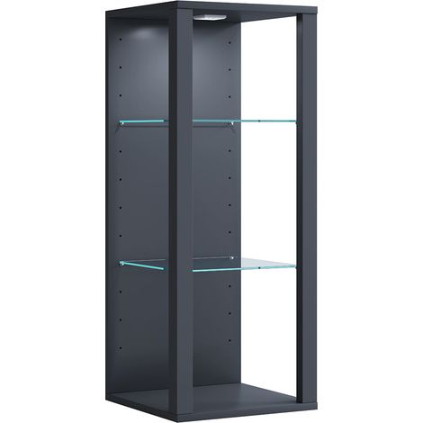 Ebuy24 – Vitrine murale en verre 90x35x35 – Étagères réglables – Éclairage LED en option – Pour collection et objets décoratifs