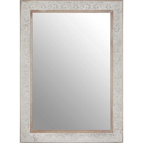 Premier Housewares Rectangular Wall Mirror/ Classic Mirrors For Bathroom / Bedroom / Garden Walls Fancy Wall Mounted Mirrors For Hallway With Metallic Silver Decorative Frame Finish W79 X D3 X H109cm. (1/5)