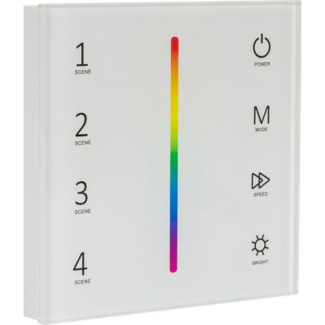 Contrôleur Variateur Murale Tactile pour Ruban LED 12/24V DC RGB RF RGB (1/5)
