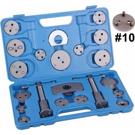 Coffret Repousse Piston d'Étriers de Frein 22 Pièces, Outil de Remplacement de Disque avec Adaptateurs pour Mâchoire ou Plaquettes