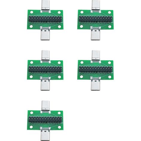 Universelle 5-fach-Testplatine (Stecker auf Buchse) Typ C mit USB 3.1-Anschluss, 20,6 x 36,2 mm, mit Stiftleisten (1/5)