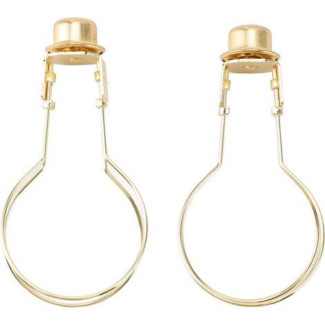 Adaptateur de clip d'ampoule, fil métallique antirouille sur support d'abat-jour avec embout pour lampe de table et sol, 2 pièces doré (1/5)