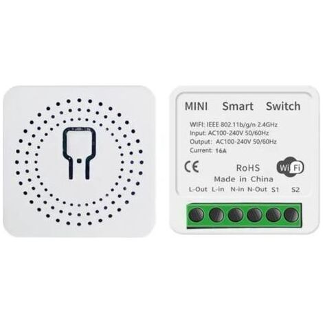 BUNTHAUS PA Module de commutateur Wi-Fi intelligent Tuya, boîte sombre, double contrôle, zéro fil sous tension, application, synchronisation vocale, télécommande, interrupteur, lumière (1/4)