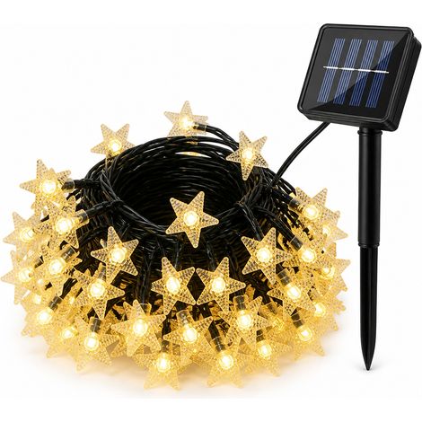 Guirlande Lumineuse LED Étoiles Blanc Chaud, 400 LED 220 V sur Secteur, Étanche pour Jardin Extérieur (1/5)