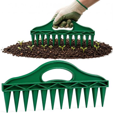 Semeur Manuel 12 Trous - Outil de Semis en ABS Léger 30x13cm pour Potager, Fleurs et Légumes - Gabarit de Plantation Précis (1/5)