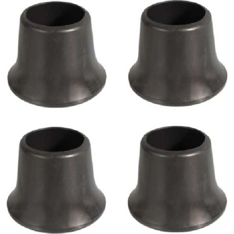 4x Embout enveloppant extérieur rond bouchon PVC plastifié noir fonc renforcé base élargie pied de chaise table patin meuble assise protection tube, 28mm