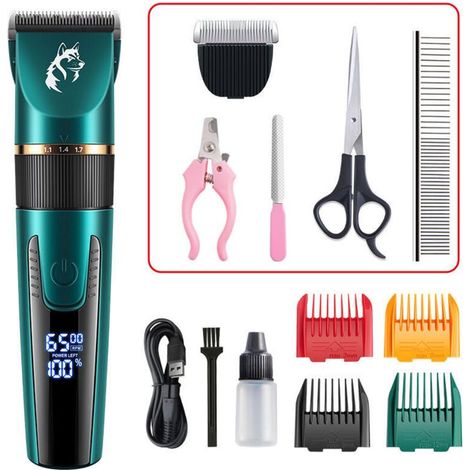 Tondeuse pour chats pour les poils emmêlés,Tondeuse Chien et Chat avec Affichage Numérique Intelligent, Kit de toilettage pour chats, Tondeuse à cheveux sans fil et silencieuse pour chiens et chats (1/5)
