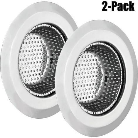Colador de fregadero de acero inoxidable 201, juego de 2, filtración eficiente, 9 cm de diámetro y 11,5 cm de longitud, para cocina. (1/5)