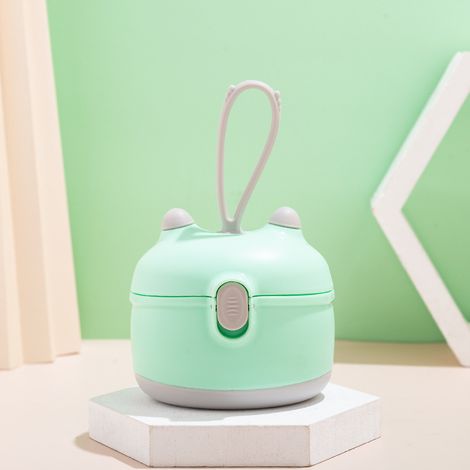 Boîte de dosage de lait en poudre, distributeur de lait en poudre pour bébé, boîte de stockage de lait, boîte de stockage de collations en plein air avec spatule et cuillère(petit vert) (1/5)