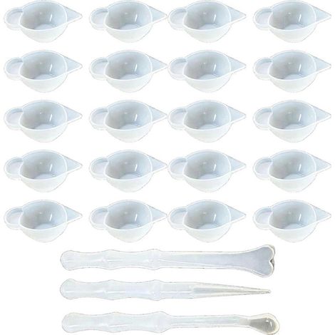 Lot de 23 moules en silicone, distributeur, mini bol doseur, mélangeur, cuillère, bâtonnet, accessoires et gadgets décoratifs (1/5)