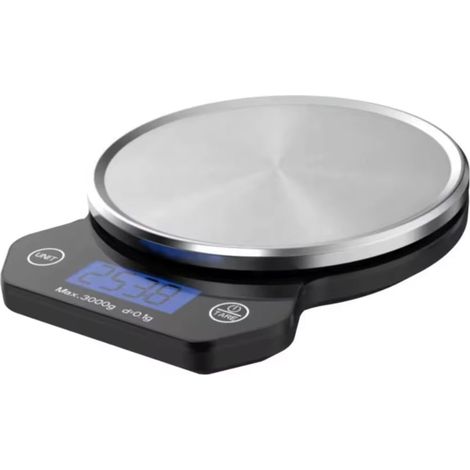 Balance de Cuisine Numérique, Écran LCD Rétroéclairé, Plateau en Acier Inoxydable, Capacité 3000g, Haute Précision 0,1g, Design Compact (1/3)