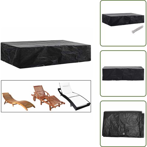 Gartenliege-Abdeckung 8 Ösen 218x77x55 cm - Gartenmöbelschutzhülle - Gartenabdeckung - Sonnenliegenabdeckung - Wetterfeste Abdeckung - UV-Schutz