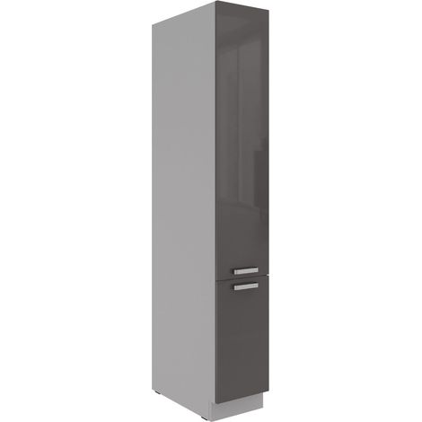 Küchen Apothekerschrank 30 cm GREY Grau hochglanz Küchenzeile Küchenblock (1/5)