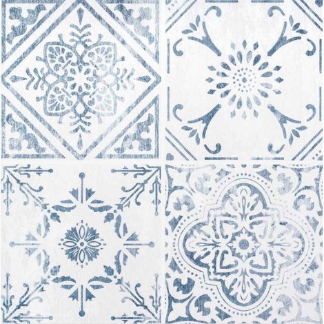 Dalle murale adhésive effet carreaux de ciment 30.5 x 30.5cm – Pack de 6 – Imperméable pour crédence cuisine et salle de bain – Access Deco (1/7)