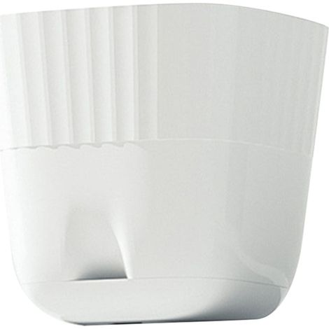 2 Pots 7 pouces, trous de drainage multiples, plateau inclus, plastique résistant, intérieur extérieur, décoration maison bureau (1/5)