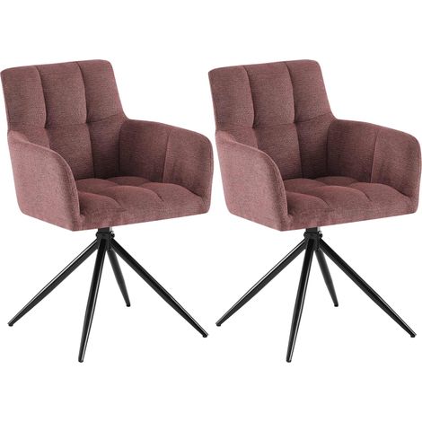 Set da 2 sedie da pranzo Jonah in tessuto rosso rubino