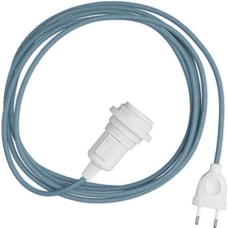 Creative Cables - Abat-jour serpent - Lampe à brancher avec câble en tissu coloré
