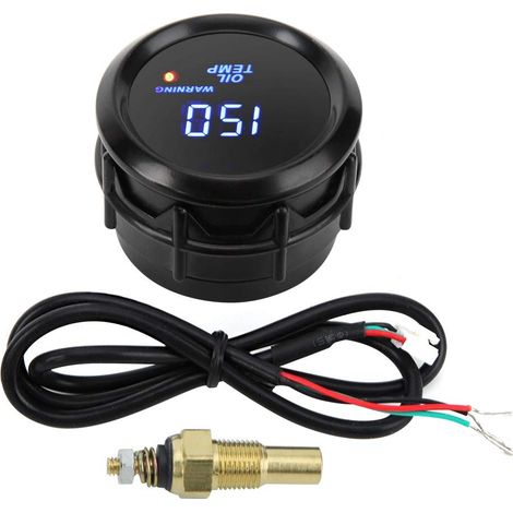 52-mm-Öltemperaturanzeige – 40–150 °C – blaue LED – Digitalanzeige – Druck/Messgerät