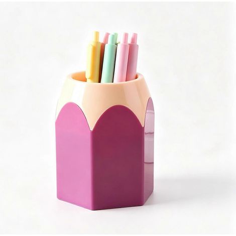Porte-crayons coloré grande capacité organisateur de bureau pour le bureau et l'école violet (1/5)