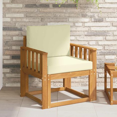 Outdoor-Sofa Massives Akazienholz und Polyester Natur (1/5)