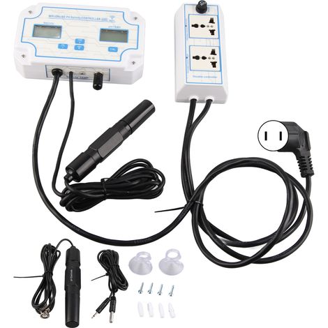 Medidor Calidad Agua pH Salinidad Temperatura WiFi, Monitorización Remota APP, ABS Resistente – Ideal para Acuario Piscina Hidroponía (1/5)