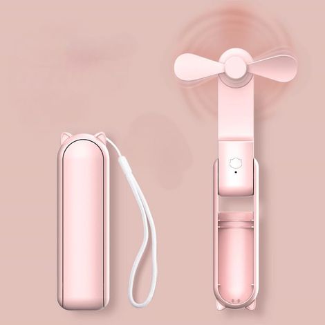 Mini ventilateur portable 3 en 1 rechargeable ventilateur de poche pliable à suspension pour l'été l'extérieur la maison le bureau alimentation USB