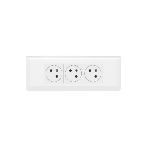 Legrand - Mosaic Link - LOT - Triple prise de courant 2P+T avec plaque blanche et support - Ru00e9f : 278165L+080253+277816L (1/5)