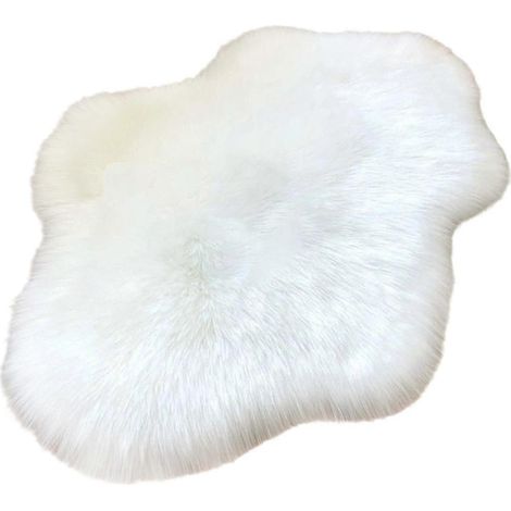Tapis en fausse fourrure douce blanche en forme de nuage, antidérapant, tapis de sol de forme irrégulière, décoration intérieure QAQ (1/5)
