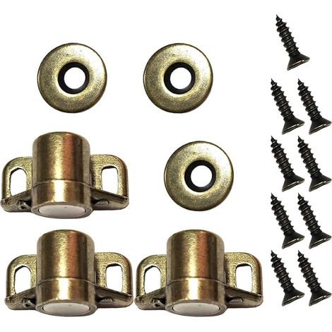 Sets de Butées de Porte Magnétiques et Forme Mini en Alliage de Zinc Lot de 3 Force Magnétique Forte Support Invisible pour Armoire de Chambre ou Salle de Bain (1/5)
