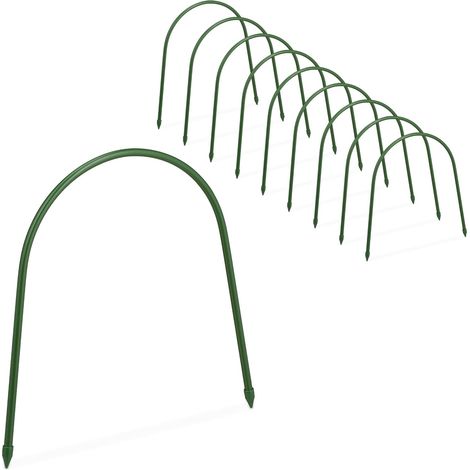 Arceau pour Serre Tunnel Lot de 10 pour Tunnel Potager ou Parterre surélevé 31 x 33 cm Flexible Acier Vert (1/5)