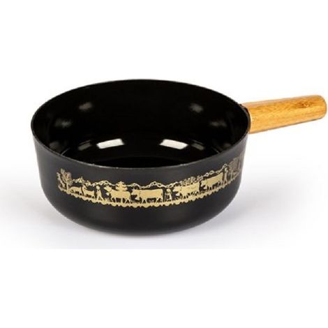 pentola per fonduta in ghisa smaltata 21 cm nera - 7421.14HAA - Stockli