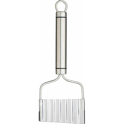 KitchenCraft Professional Stainless Steel Short Oval Handled Crinkle Chip Cutter