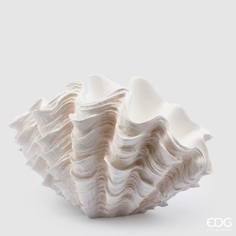EDG Enzo De Gasperi Vaso Conchiglia H 28.5 Cm L 48,5 Cm L 32 Cm Colore Bianco