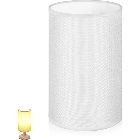 Abat-jour blanc - Petit abat-jour en lin E27 pour lampes de table, lampadaires, lampes de chevet, appliques murales (1/5)