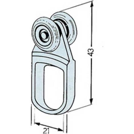 50 x OMGE 902 CARRELLO NYLON A 2 RUOTE D 15 ACC P 10 KG
