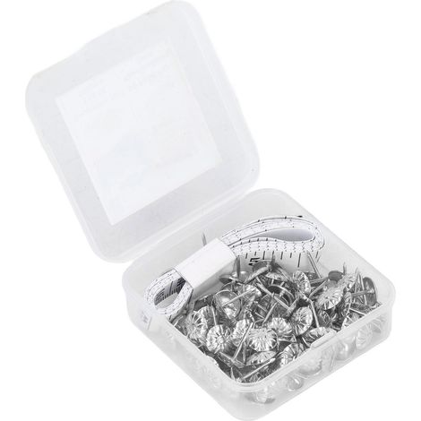 Lot de 100 pointes de tapisserie décoratives acier au carbone kit pour meuble argenté (1/5)