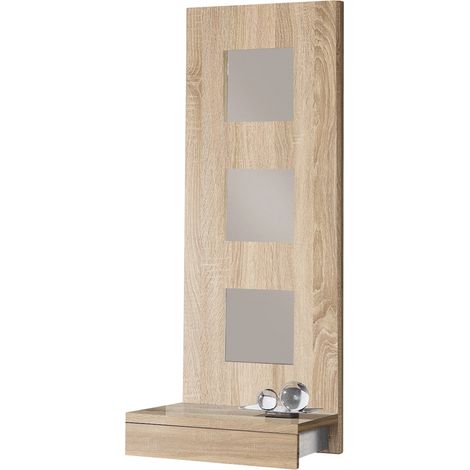 Pegane – Table console chêne cambrian – Meuble avec 1 tiroir – Dimensions 45 x 28 x 120 cm – Panneaux de particules mélaminés (1/2)
