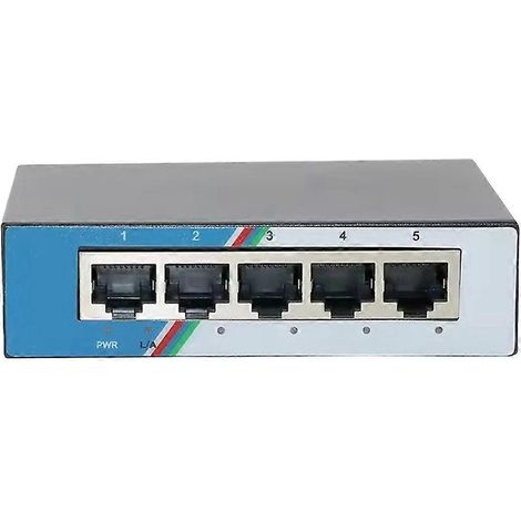 Répéteur/extenseur PoE 5 ports 100M, compatible VLAN, pour switch PoE, NVR, caméra IP et point d'accès (prise US). (1/5)