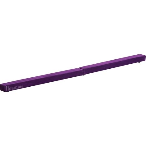 Poutre d'équilibre pliable, antidérapante, couvercle en daim, bois solide, 210 x 10 x 6,5 cm, violet